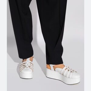 Loewe Women's White Strappy Platform Sandals